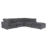 main view of Guthrie Gray 5-Piece Modular Sectional sofa with ottoman