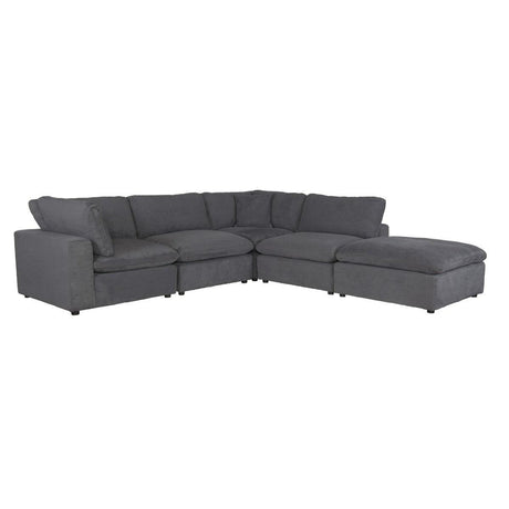 main view of Guthrie Gray 5-Piece Modular Sectional sofa with ottoman
