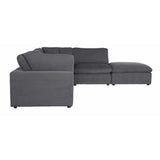 side view of Guthrie Gray 5-Piece Modular Sectional sofa with ottoman