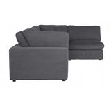 Side view of Guthrie Gray 4-Piece Modular Sectional sofa