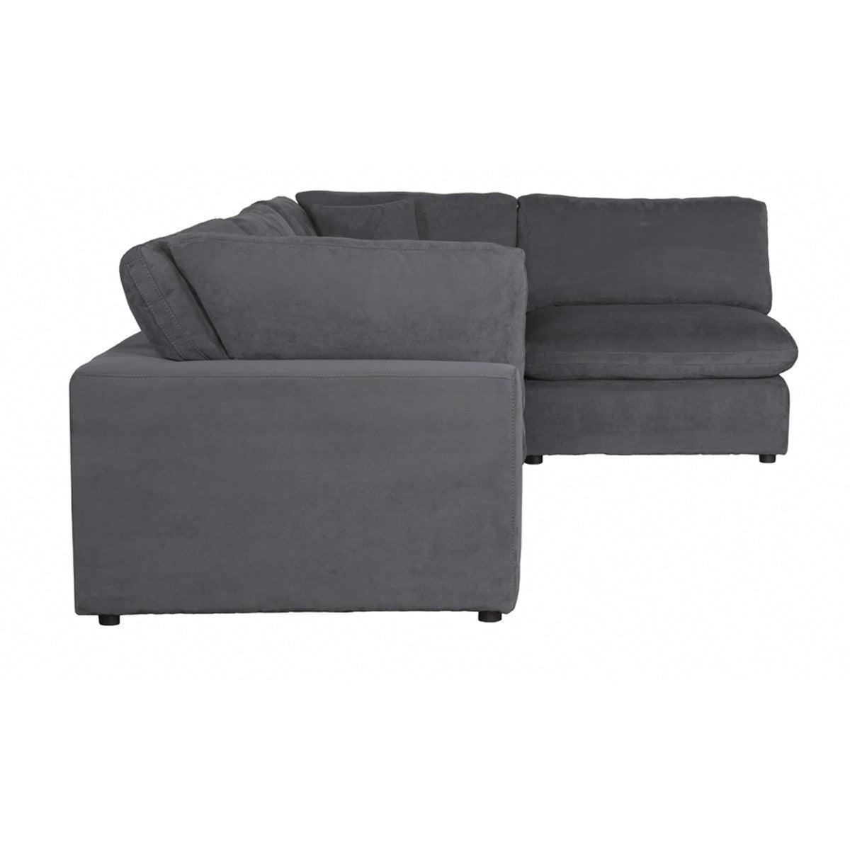 Side view of Guthrie Gray 4-Piece Modular Sectional sofa