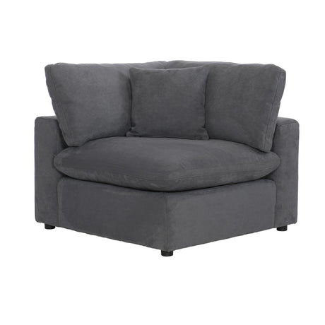 Living room setup with Guthrie Gray Modular Sectional and Ottoman