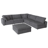 Side view of Guthrie Gray 6-Piece Modular Sectional with Ottoman