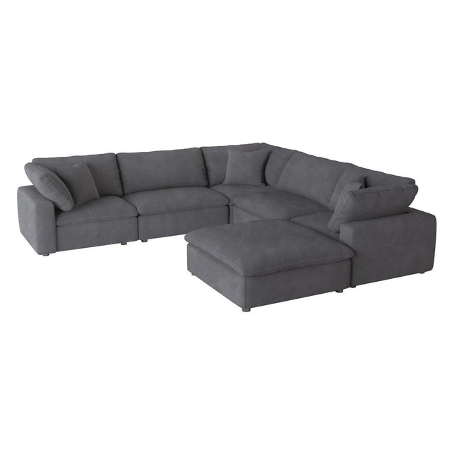 Guthrie Gray 6-Piece Modular Sectional with Ottoman main view