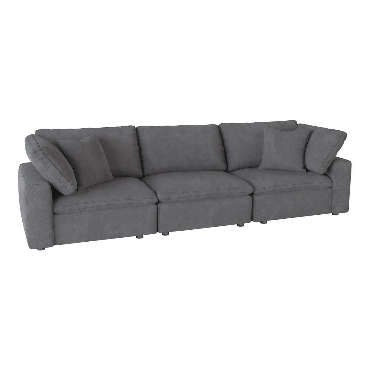 Guthrie Gray Fabric Sofa side view