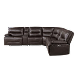 Dyersburg Brown 6-Piece Power Reclining Sectional