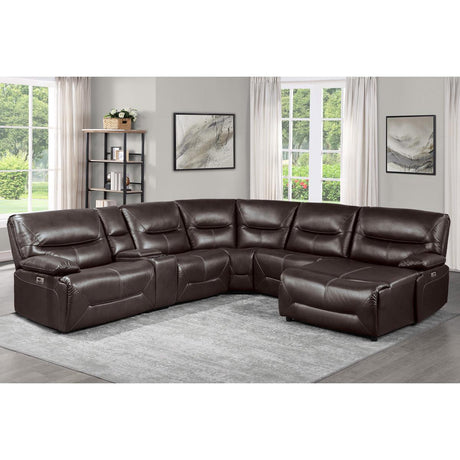 Close-up of power reclining seat with USB port on Dyersburg sectional