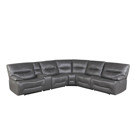 Dyersburg Gray 6-Piece Power Reclining Sectional Sofa front view