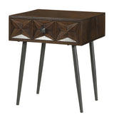 Ezra 1-Drawer Accent Cabinet showing drawer and metal knob detail