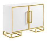 Elsa 2-Door Accent Cabinet close-up of gold pull handles