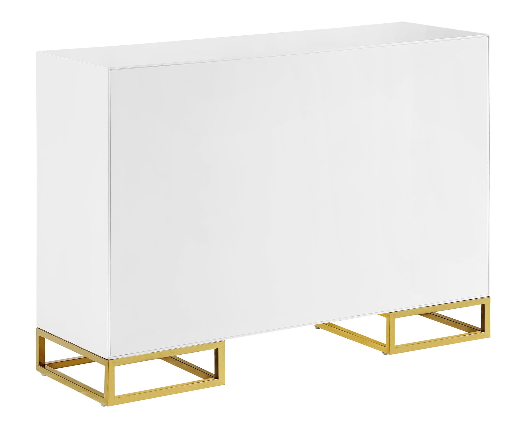 Side view of Elsa Accent Cabinet showing glossy top