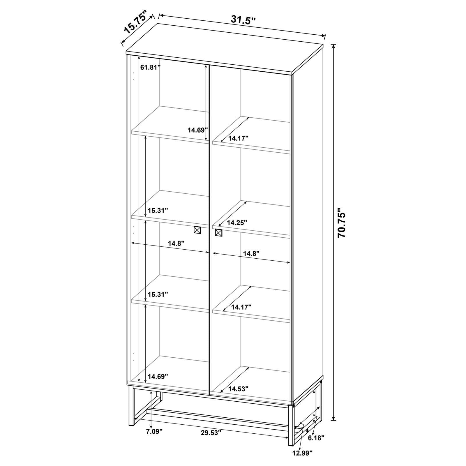 Tall Carolyn accent cabinet in living room setting