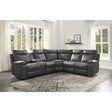 Full view of Socorro Gray Faux Leather Sectional