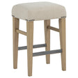 Naser Beige Upholstered Counter Stool Light Oak Set of 2 — product view