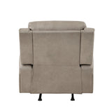 Back view of Sal Beige Rocker Recliner Chair