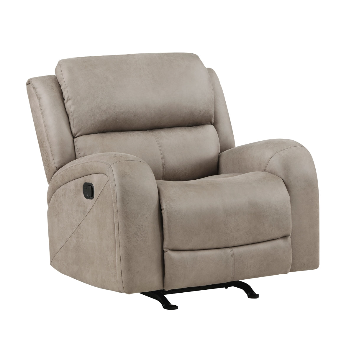 Side view of Sal Beige Rocker Recliner Chair