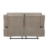 Brown microfiber loveseat back view