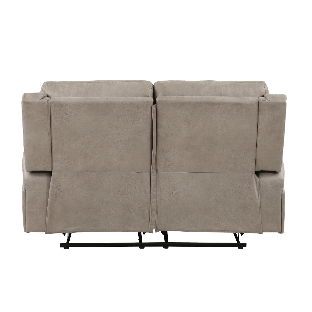 Brown microfiber loveseat back view