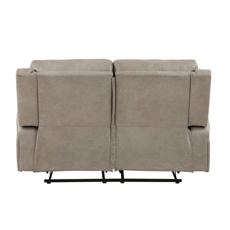 Brown microfiber loveseat back view