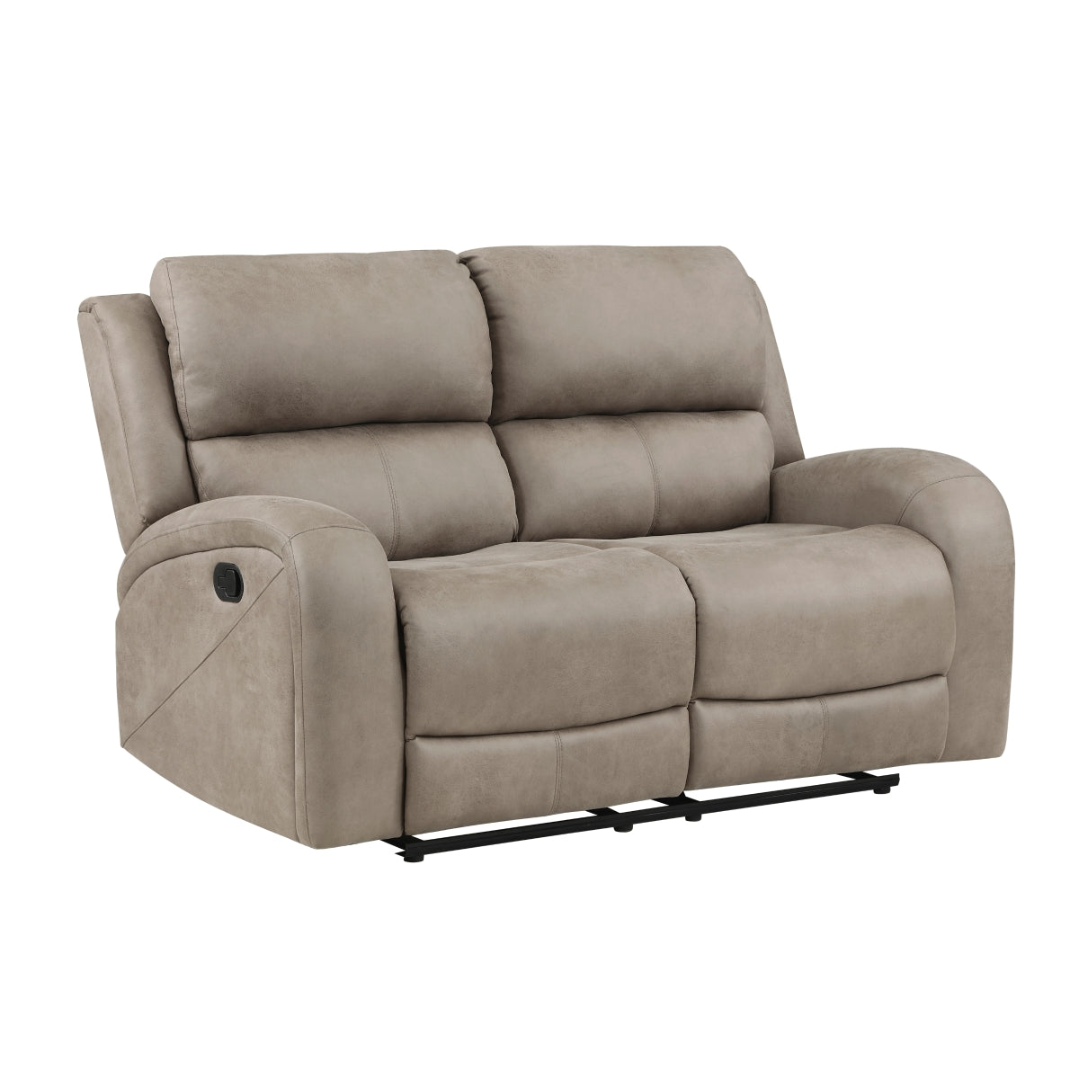 Pagosa Brown microfiber loveseat side reclined view