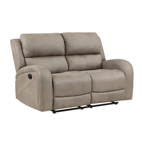 Pagosa Brown microfiber loveseat side reclined view