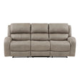 Pagosa brown microfiber reclining sofa front angle