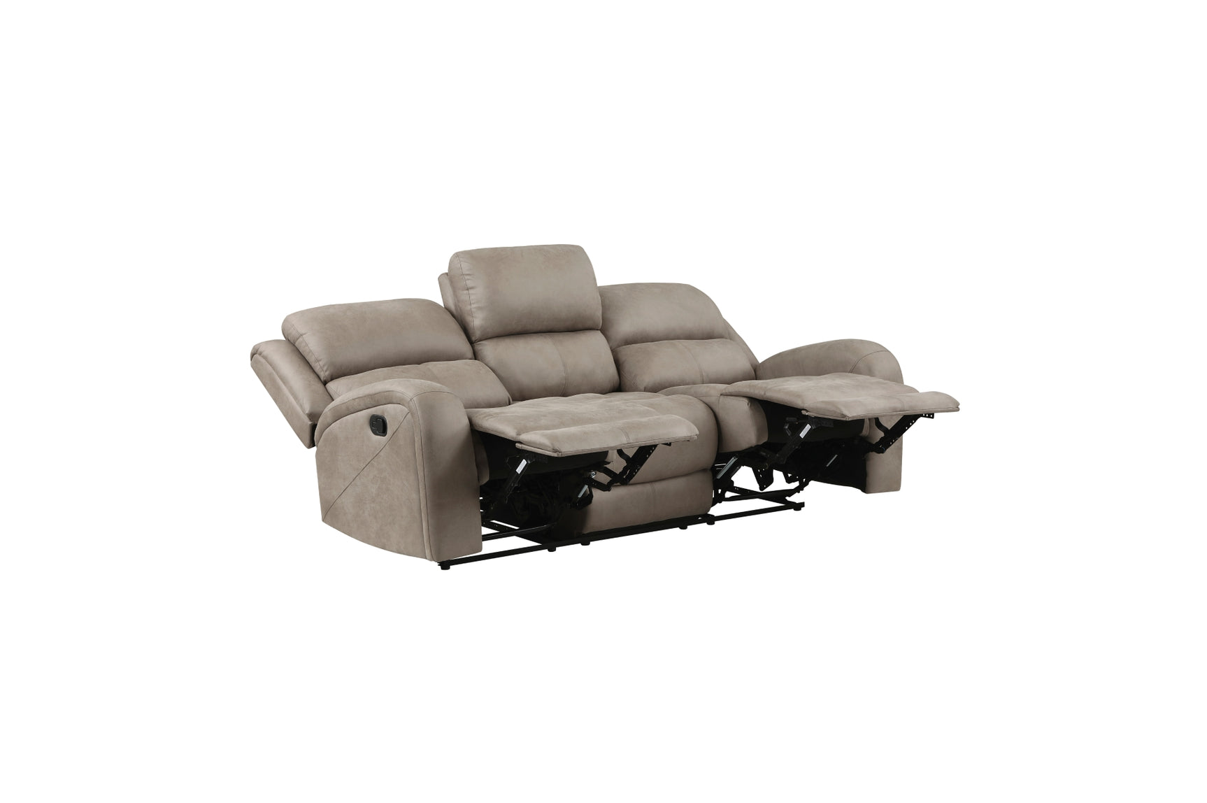 Pagosa reclining loveseat angled showing recline feature