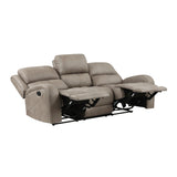 Open recliner on Pagosa microfiber sofa