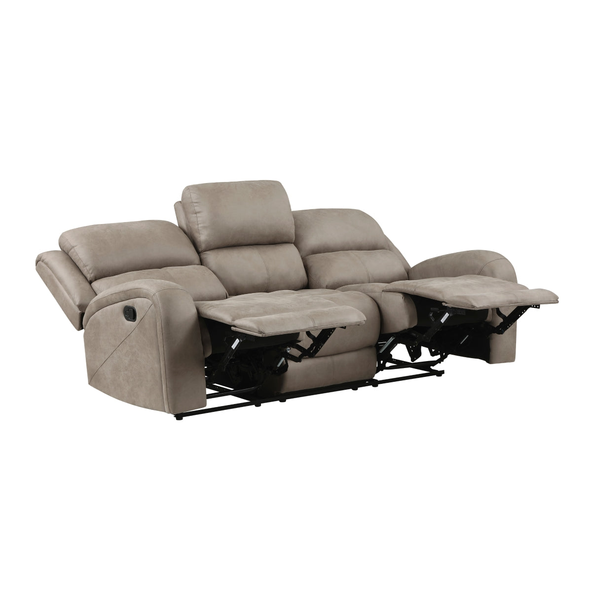 Open recliner on Pagosa microfiber sofa