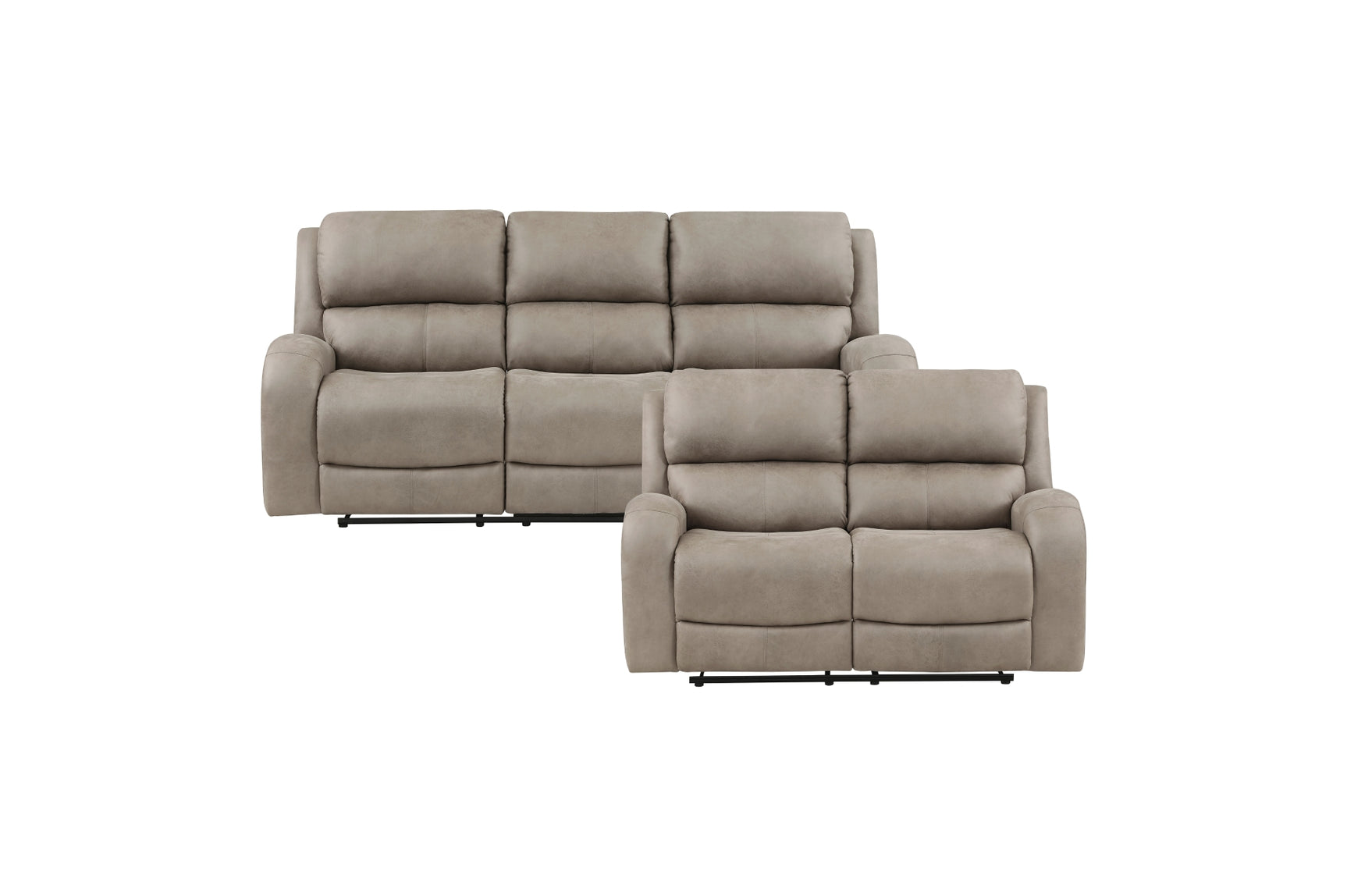 Group view of Pagosa reclining set with sofa, loveseat, and chair