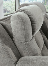 Mixed Motion Shadow Chenille / Faux Leather Power Reclining Sofa — product image 11