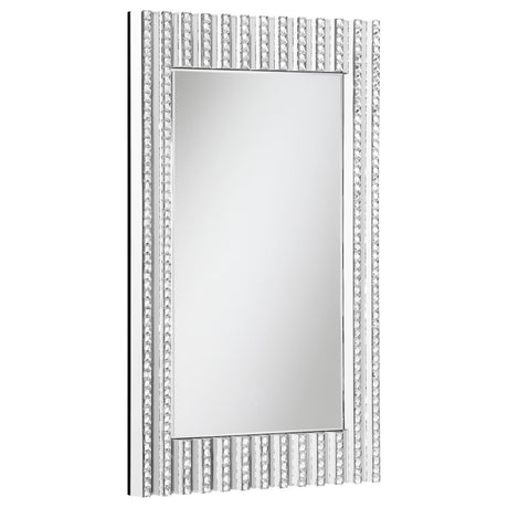 Aideen silver rectangular wall mirror, angled view