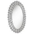 Colleen Oval Wall Mirror with crystal flowers angled view