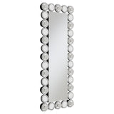 Front view of Aghes rectangular wall mirror with 16 LED bulbs