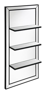 Oriel 3-Shelf Rectangle Wall Mirror front view with shelves