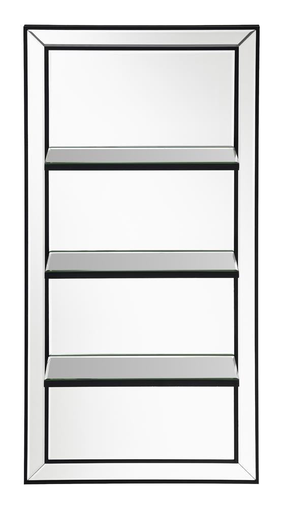 Oriel mirror close-up of shelf detail