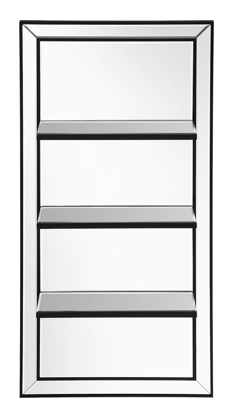 Oriel mirror close-up of shelf detail
