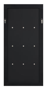 Oriel mirror reflective surface and shelves detail