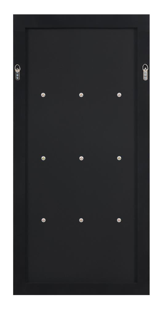 Oriel mirror reflective surface and shelves detail