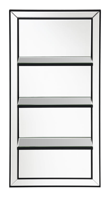 Oriel wall mirror installed above console