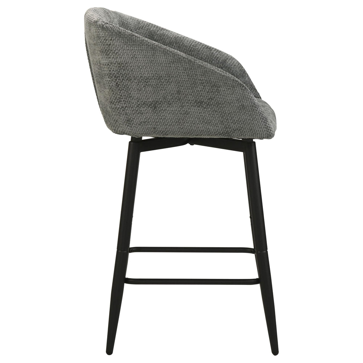 Rainer Fabric Upholstered Swivel Counter Height Chair Charcoal Set of 2 — product image 8