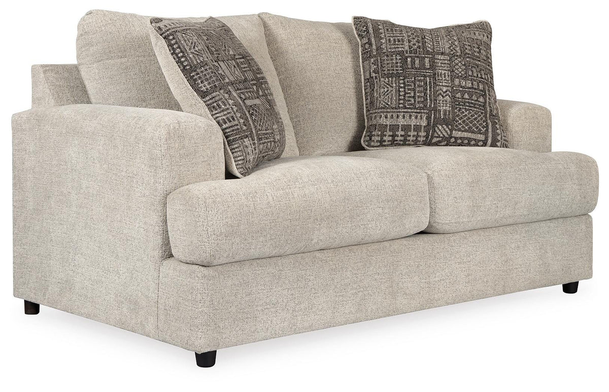 Soletren Stone Sofa, Loveseat and Chair Set — angled view