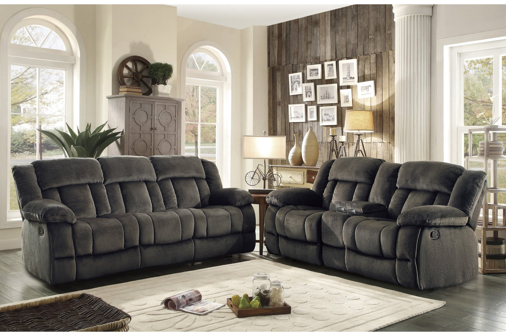 Laurelton Chocolate Upholstered Reclining Set