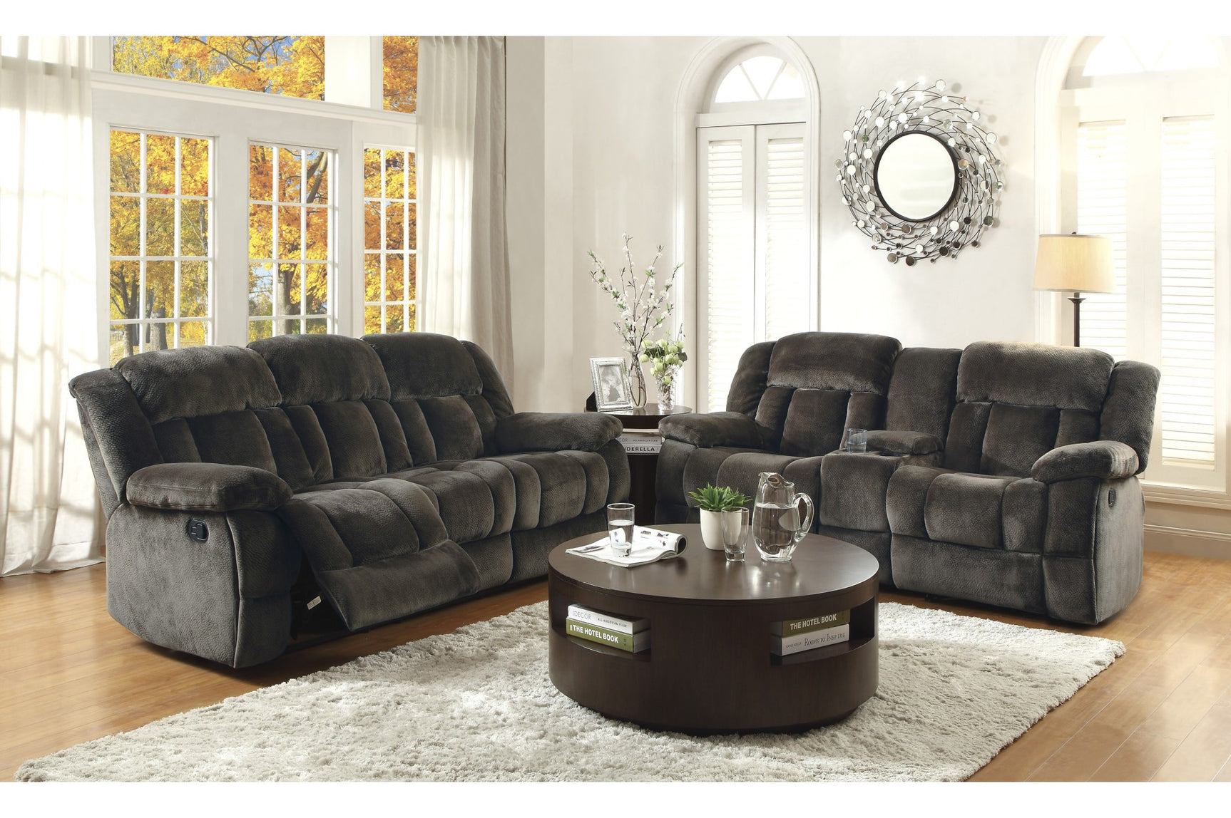 Laurelton Chocolate Upholstered Reclining Set