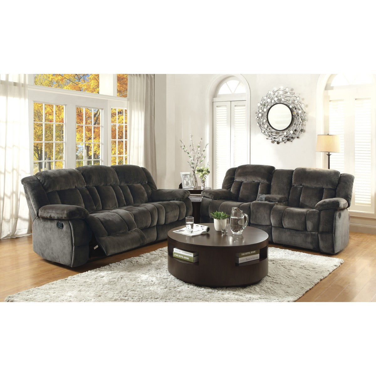 Laurelton Chocolate Double Reclining Loveseat