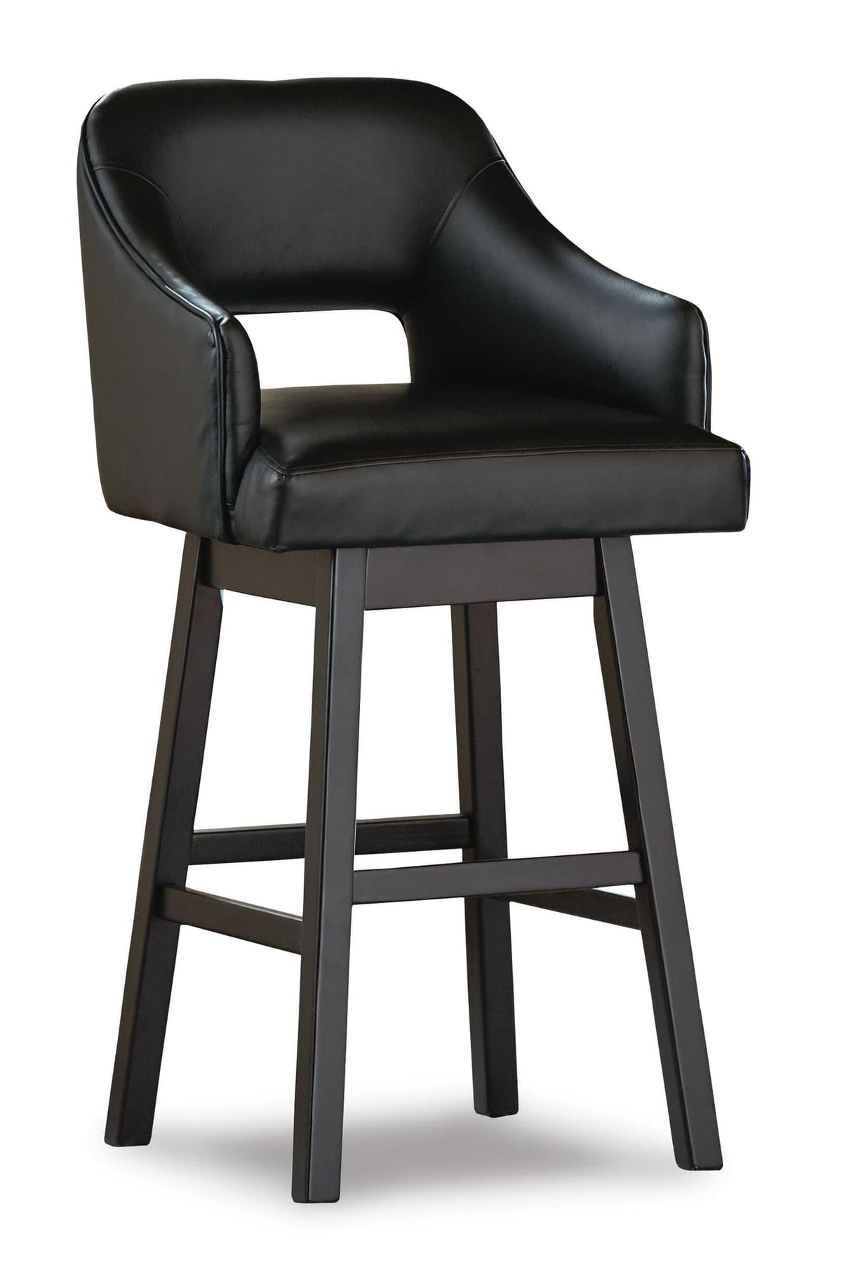 Tallenger Black/Dark Brown 2-Piece Bar Stool Set — angled view