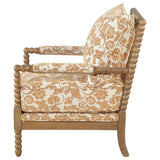 Blanchett Upholstered Bobbin Accent Chair Apricot and Distressed Brown — product image 5