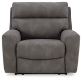 Next-Gen Durapella Slate Microfiber Power Recliner — front view