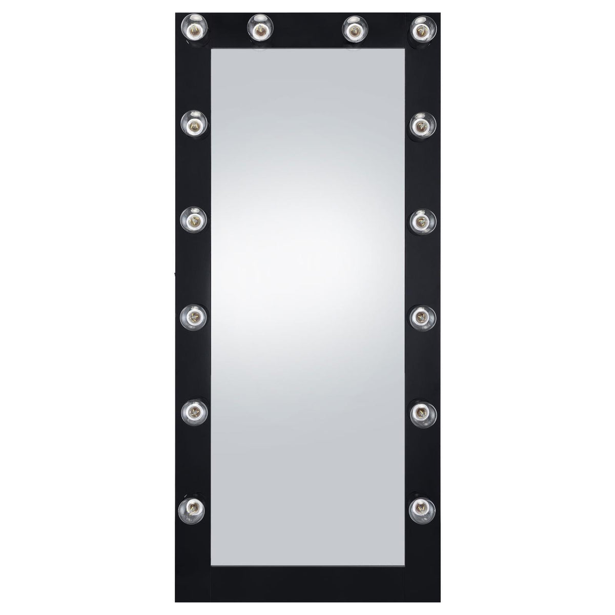 Close-up of Zayan mirror’s black gloss MDF frame