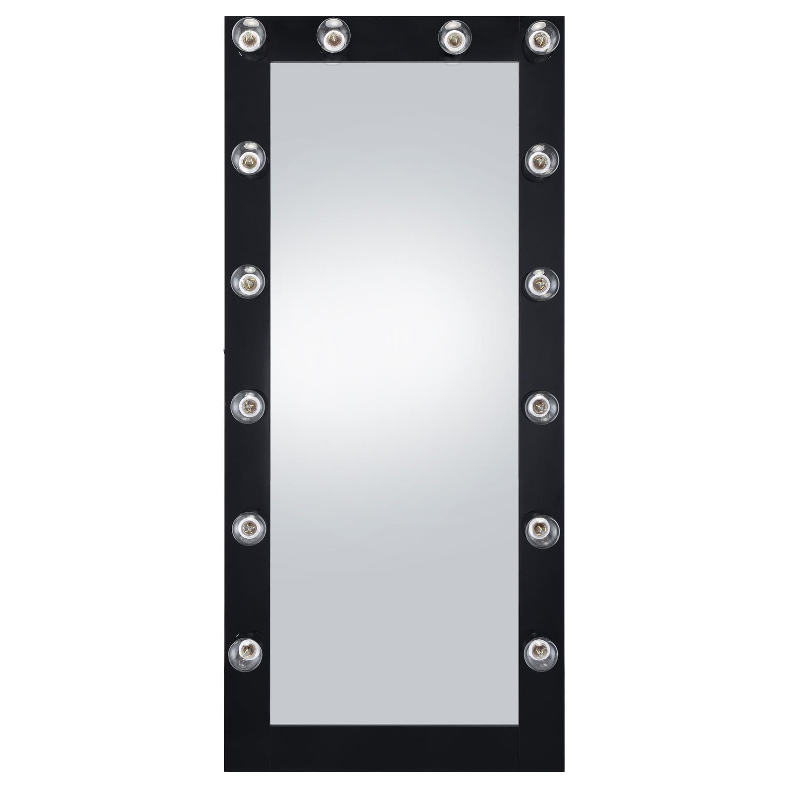 Close-up of Zayan mirror’s black gloss MDF frame